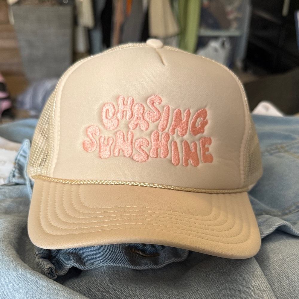 Chasing Sunshine Beige and Pink Cap